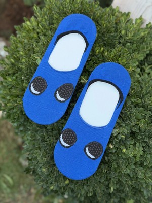 Lou Socks Unisex Oreo Bisküvi Desenli Mavi Babet Çorap