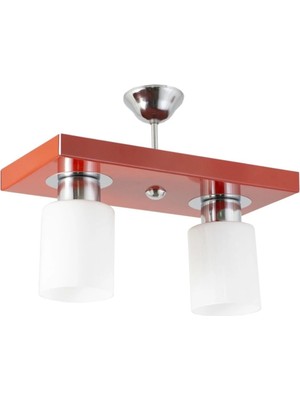 St. Morritz Ikili Modern Spor Model Dikdörtgen Tepsi Kırmızı Avize