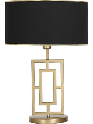 St. Morritz Puglia Eskitme Mat Gold Metal Abajur - Gold Siyah