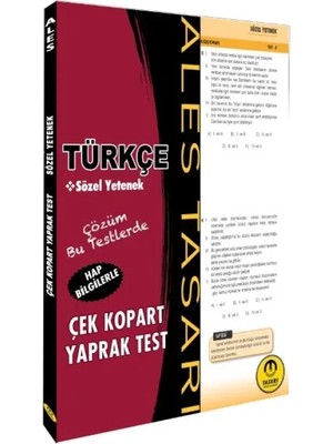 Tasarı Ales Türkçe Sözel Yetenek Yaprak Test Çek Kopart