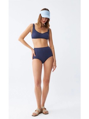Veralya Kadın Basic Lacivert Pedli Yüksek Bel Bikini Takımı