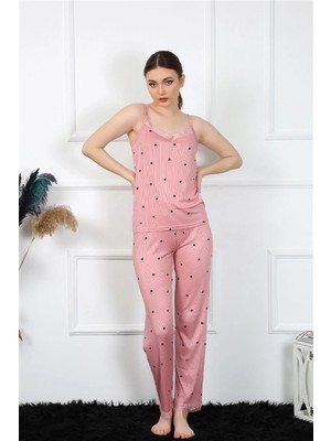 Veralya Kadın Ip Askılı Somon Pijama Takım
