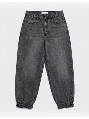 It's Basic Kadın 4W6-14 Ballon Fit Paça Düğmeli Bol Kesim Denim Jean
