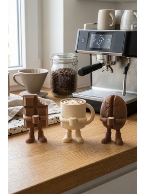 Obaco Kalp Latte Art Detaylı Kahve Biblo Seti 3lü