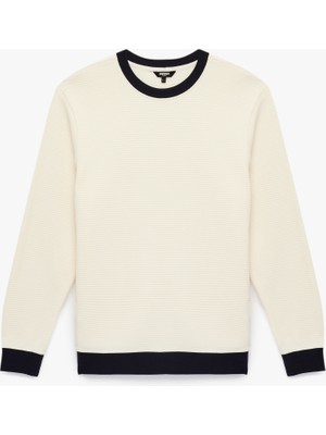 Koton Uzun Kollu Pamuklu Renk Kontrastlı Bisiklet Yaka Sweatshirt