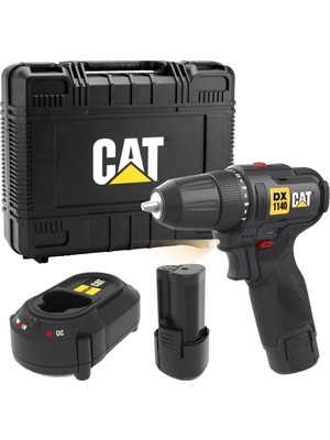 Cat DX1140 12VOLT/2.0AH Li-Ion Çift Akülü Kömürsüz Profesyonel Şarjlı Darbesiz Matkap