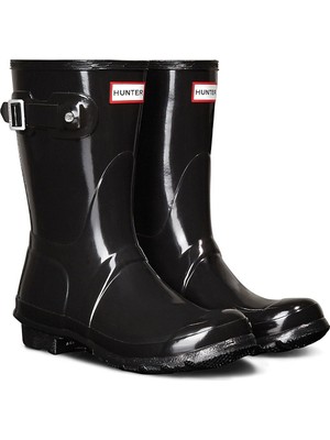 Hunter Originals Wellington Kadın Siyah Kısa Bot Wfs1000rgl-Blk Kışlık Su Geçirmez Malzeme ile Konforlu