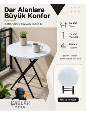 Katlanır Masa - Katlanır Sehpa- Bahçe Balkon Masası