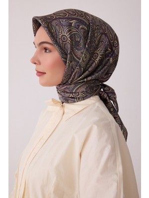 Belli Etnik Desen %100 Twill Ipek Eşarp BE04-82