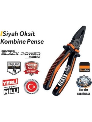 Boss 180 mm Siyah (85602) Oksit Pense 6 Adet