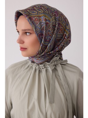 Belli Etnik Desen %100 Twill Ipek Eşarp BE04-33