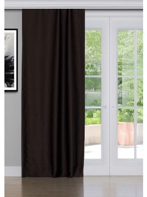 Gauze Fabric Design Blackout Karartma Özellikli Perde Koyu Kahverengi