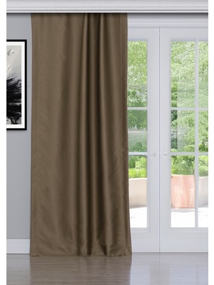 Gauze Fabric Design Blackout Karartma Özellikli Perde Sarı Bej