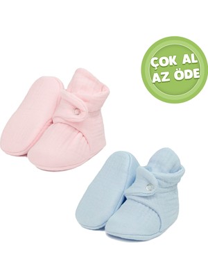 Ella Bonna Organik Pamuk Müslin Bebek ve Çocuk Panduf - 2'li Paket
