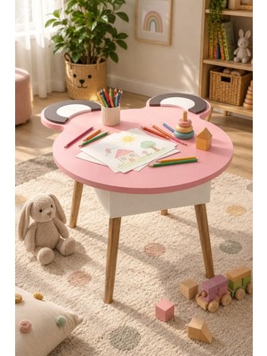 Sulorahome Pembe Çocuk Oyun ve Aktivite Masası