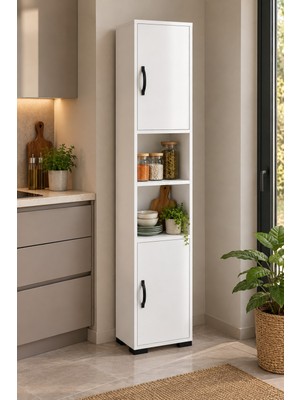 Sulorahome Beyaz Çok Amaçlı Mutfak Erzak Dolabı 35 cm