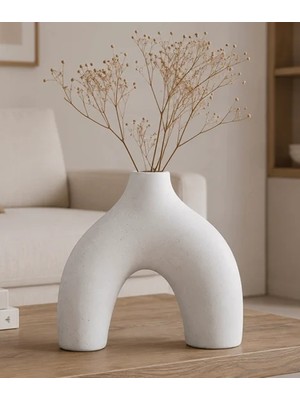 Arow Arco Blanco Seramik Vazo 145*57*145 mm