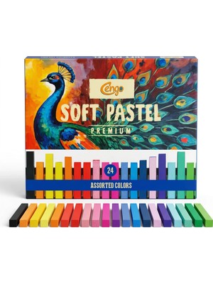 Cengo 24’lü Toz Pastel Boya Seti – Premium Soft Pastel Canlı Renkler