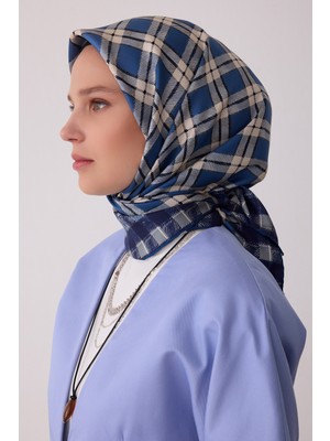 Belli Geometrik Desen %100 Twill Ipek Eşarp BE21-50