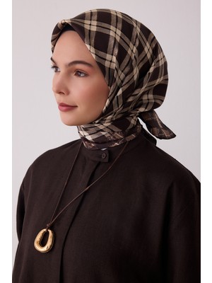 Belli Geometrik Desen %100 Twill Ipek Eşarp BE21-55