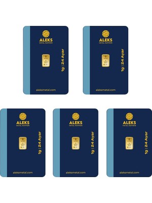 Aleks Metal Rafineri AgaKulche 24 Ayar 5 Adet 1 gr 995 AMR Külçe Altın