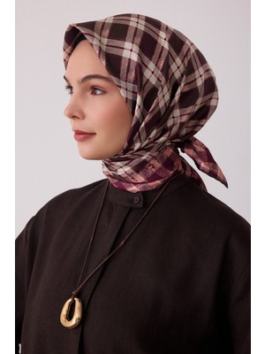 Belli Geometrik Desen %100 Twill Ipek Eşarp BE21-54