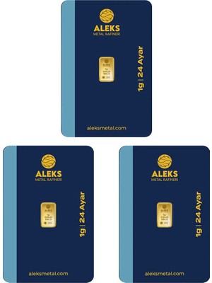 Aleks Metal Rafineri AgaKulche 24 Ayar 3 Adet 1 gr 995 AMR Külçe Altın