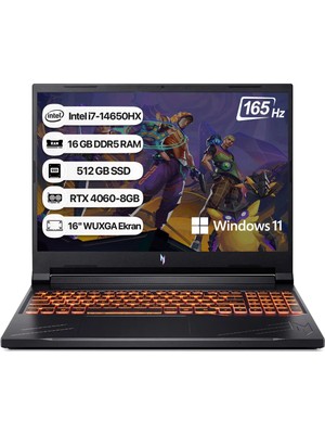Acer Nitro V 16 ANV16-71-751Z Intel Core i7 14650HX 16GB 512GB SSD RTX4060 Windows 11 Home 16" Taşınabilir Bilgisayar NH.QTMEY.001