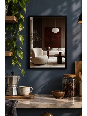 Onyx Lab Onyxlab Modern Koltuklu Iç Mekân Desenli Dekoratif Mdf Tablo, Çerçeve Görünümlü Ahşap Poster