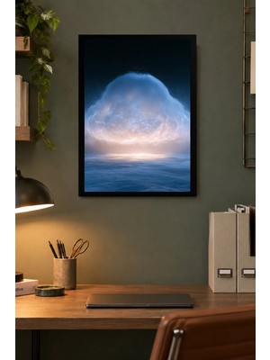 Onyx Lab Onyxlab Sisli Deniz Ufku Desenli Dekoratif Mdf Tablo, Çerçeve Görünümlü Ahşap Poster