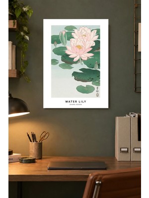 Onyx Lab Onyxlab Nilüferli Yeşil Kompozisyon Desenli Dekoratif Mdf Tablo, Çerçeve Görünümlü Ahşap Poster