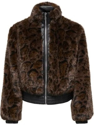 Only 15373827 Onlrıkke Faux Fur Jacket Black Kadın Mont