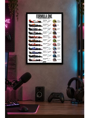 Onyx Lab Onyxlab Formula Yarış Araçları Bilgi Afişi Desenli Dekoratif Mdf Tablo, Çerçeve Görünümlü Ahşap Poster