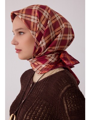 Belli Geometrik Desen %100 Twill Ipek Eşarp BE21-02
