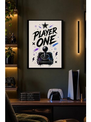 Onyx Lab Onyxlab Oyun Kumandalı Oyuncu Teması Desenli Dekoratif Mdf Tablo, Çerçeve Görünümlü Ahşap Poster