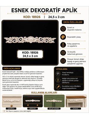 Eymen Hobi Tasarım Eymen Hobi Esnek Dekoratif Aplik 24,5 x 3 cm – Kod 18926