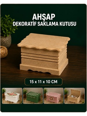 Eymen Hobi Tasarım Eymen Hobi Ahşap Dekoratif Saklama Kutusu – 15X11X10 cm
