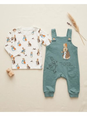 By Murat Baby Ikili(2'li) Yeşil Pamuklu Tavşan Desenli Unisex Bebek Tulum ve Hayvan Desenli Erkek Bebek Tulumu Yenidoğan Kız Bebek Tulumu