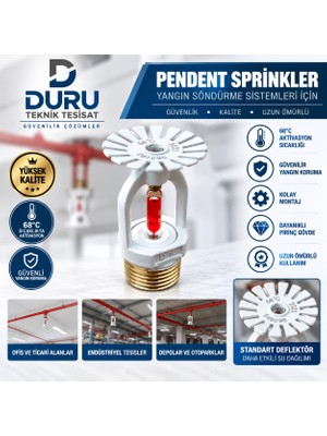 Duru Pendent Sprinkler 68°c Yangın Söndürme Sprinkler Başlığı – Yangın Sprinkleri