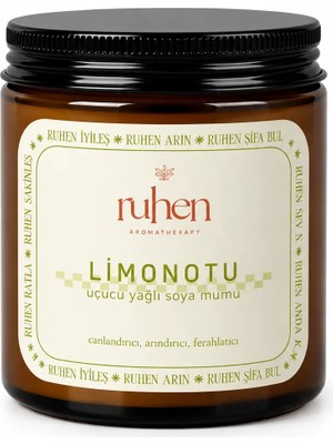 Ruhen Aromatherapy Limonotu Soyalı Mum
