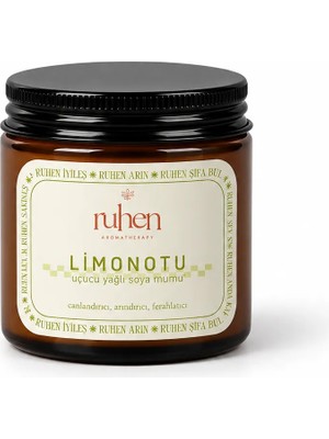 Ruhen Aromatherapy Limonotu Soyalı Mum