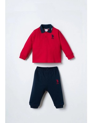 U.s. Polo Assn Erkek Bebek Uzun Kol Polo Yaka 2 Li Takım Kırmızı
