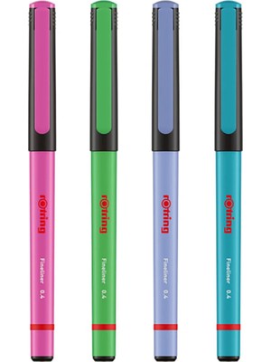 Rotring Fineliner Keçe Uçlu Kalem 4 Lü Paket Canlı Renkler 2166331