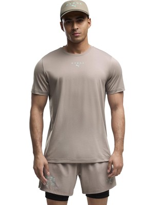 P529233 Puma x Hyrox M Poly Graphıc Tee Erkek T-Shirt Bej
