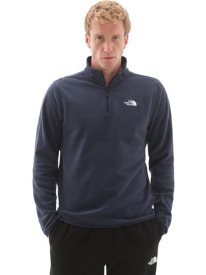 TNF0A8D0Q8K21 The North Face M Glacıer Fleece 1-4 Zıp Jacket Erkek Sweatshirt Lacivert