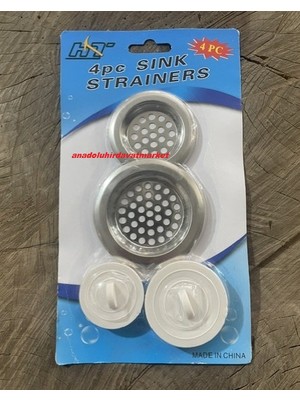 Dmr Metal Lavabo Süzgeci Kuvet Tıpası Lavabo Tapası Sifon Süzgeci 4 Lü Set
