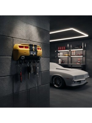 Magicland Chevrolet Camaro Tasarım Duvar Anahtarlık Askısı - Dekoratif Anahtar Tutucu