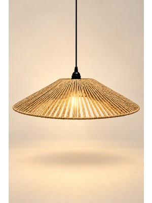 Naturel Dekor Doğal Jüt Yuvarlak Avize 50 cm - Bohem, Iskandinav, Modern, Rattan, Aydınlatma