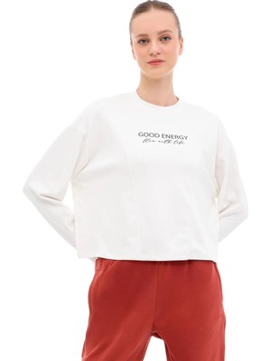 Lumberjack Kadın Sweatshirt 16ABER Yog2-8 Ekru