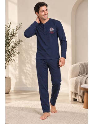 Wordex Falkom 5805 Interlok Kışlık Kalın Kumaşlı Erkek Ev Pijama Takımı